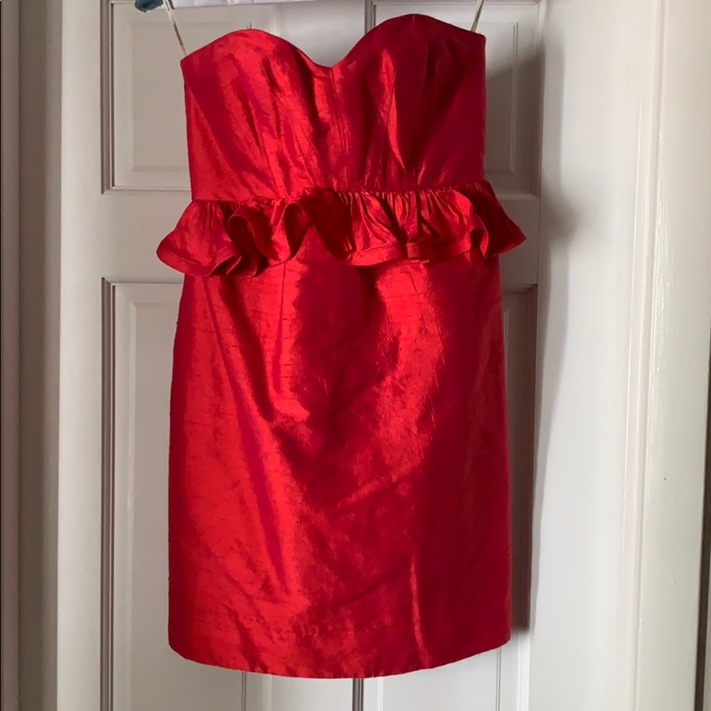 Red 100% silk dress
